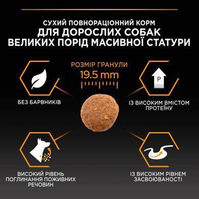 Сухий корм PRO PLAN Large Robust Adult 2+ Everyday Nutrion для дорослих собак великих порід масивної статури, з куркою, 14 кг