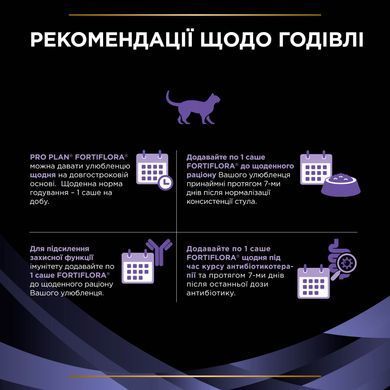 Вітаміни та добавки для котів Пробіотик PRO PLAN FortiFlora для дорослих котів та кошенят для підтримання нормальної міклофлори шлунково-кишкового тракту, 7х1 г