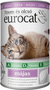 Корм вологий EuroCat Liver для котів шматочки в желе з печінкою 415 г
