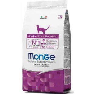 Сухий корм для дорослих котів Monge Cat Adult курка з рисом 1.5 кг