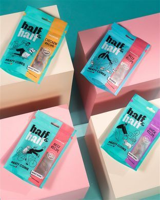 Ласощі для собак Half&Half у формі м'ясних монеток з качкою, 100 г