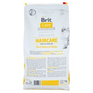 Сухий корм Brit Care Cat GF Haircare Healthy & Shiny Coat для котів, догляд за шкірою і шерстю, лосось та курка, 7 кг