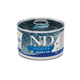 Вологий корм Farmina N&D Grain Free Ocean Salmon&Cod Adult Mini для собак дрібних порід з лосось та тріскою, 140 г