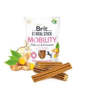 Ласощі Brit Care для собак Brit Dental Stick Mobility для мобільності суглобів, колаген та куркума, 7 шт, 251 г