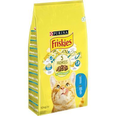 Сухий корм FRISKIES для дорослих котів, з лосось та овочами, 10 кг