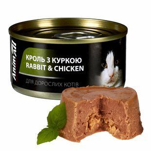 Вологий корм для котів Кролик з куркою, 80 г