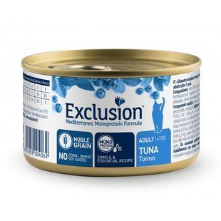 Вологий корм для котів Exclusion Noble Grain Cat Adult Tuna All Breeds, з тунцем, 85 г