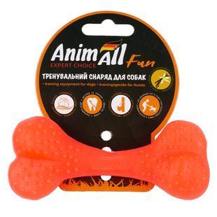Іграшка AnimAll Fun кістка для собак, помаранчева, 12 см