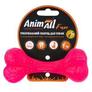 Іграшка AnimAll Fun кістка для собак, коралова, 12 см