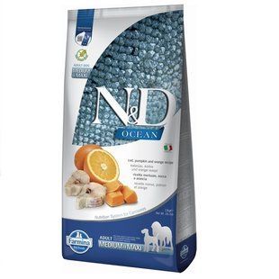 сухий корм Farmina N&D Grain Free Ocean Pumpkin для собак середніх і великих порід з тріскою та апельсином 12 кг