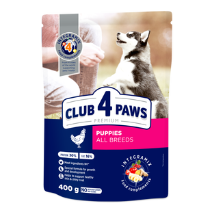 Сухий корм для цуценят Club 4 Paws Premium курка всі породи 400 г