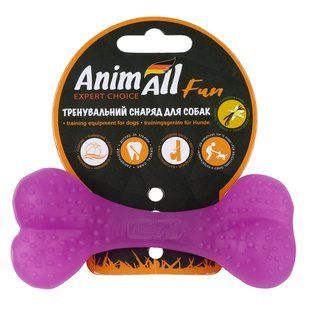 Іграшка AnimAll Fun кістка для собак, фіолетова, 12 см