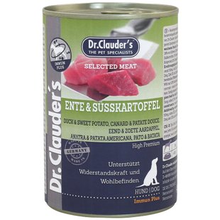 Вологий корм для собак Dr.Clauder’s Selected Meat Duck & Sweet Potato качка та солодка картопля 400 г