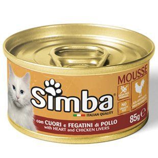 Вологий корм для котів SIMBA Cat Wet курячі серця та лівер 85 г