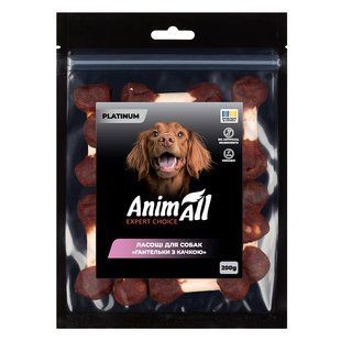 Ласощі для собак AnimAll PLATINUM ласощі для собак гантельки з качкою 200 г