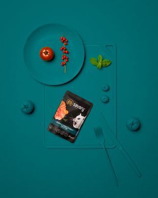Вологий корм Savory для кошенят, лосось із морквою у соусі, пауч, 85 г