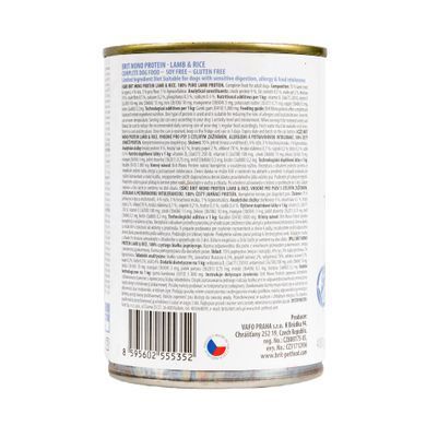 Вологий корм Brit Mono Protein Lamb & Rice для собак, з ягнятиною та рисом, 400 г