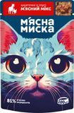 Вологий корм м'ясні шматочки в соусі м'ясний мікс для дорослих котів М'ясна Миска 100 г