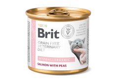 Brit VetDiets Cat Hypoallergenic Salmon & Peas 200г арт.100709