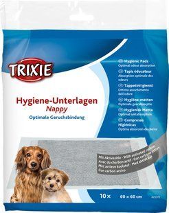 Пелюшки для собак Trixie з активованим вугіллям 60 х 60 см, 10 шт