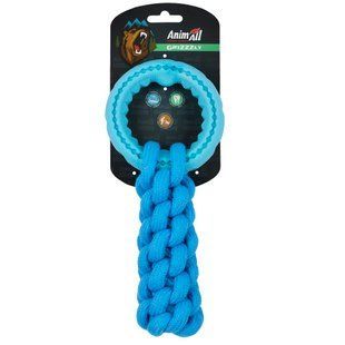 Іграшка AnimAll GrizZzly Кроссфіт з кільцем для собак, синій, 24&times;10 см