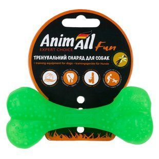 Іграшка AnimAll Fun кістка для собак, зелена, 12 см