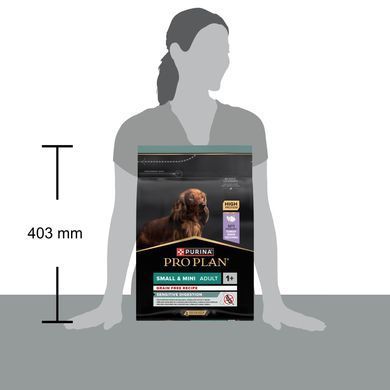 Сухий корм PRO PLAN Small&Mini Adult 1+ Sensitive Digestion для дорослих собак дрібних порід, з чутливим травленням, беззерновий, з індичкою, 2,5 кг