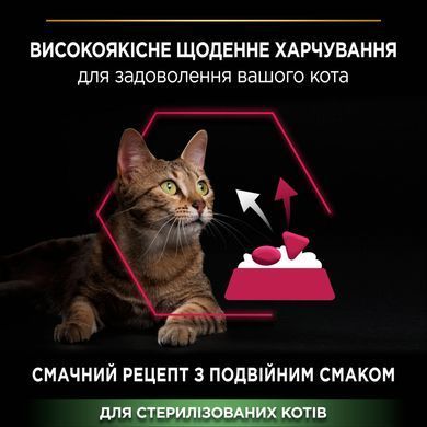 Сухий корм PRO PLAN Sterilised Adult 1+ Savoury Duo для дорослих стерилізованих котів, з качкою та печінкою, 10 кг