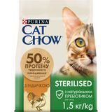Сухий корм CAT CHOW Sterilised для дорослих стерилізованих котів, з індичкою, 1,5 кг