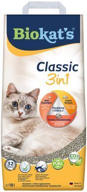 Наповнювач Biokat's Biokats Classic 3in1 для котячого туалету, бентонітовий, 10 л