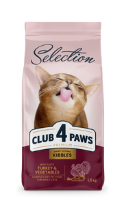 Сухий корм для котів Club 4 Paws Преміум Cелекшн З індичкою та овочами 1,5 кг