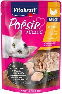 Вологий корм Vitakraft Po&eacute;sie D&eacute;lice для котів, курка в соусі, 85 г