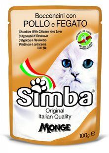 Вологий корм для котів SIMBA Cat Wet курка та лівер 100 г