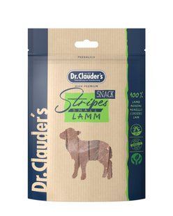 Ласощі для собак Заохочувальні тренувальні ласощі Dr.Clauder's Stripes Snack Lamb Small, 80 г, Органічні стріпси з ягнятини для собак та котів