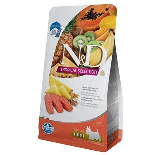 Сухий низькозерновий корм Farmina N&D Tropical Selection для дорослих собак дрібних порід з лосось і тропічними фруктами, 1,5 кг