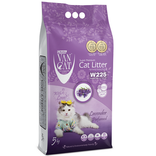 Наповнювач для туалету Van Cat Бентонітовий наповнювач VanCat Lavender з ароматом лаванди для котячого туалету, 5 кг