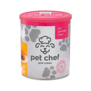 Вологий корм для дорослих собак Pet Chef м'ясний паштет з куркою 800 г