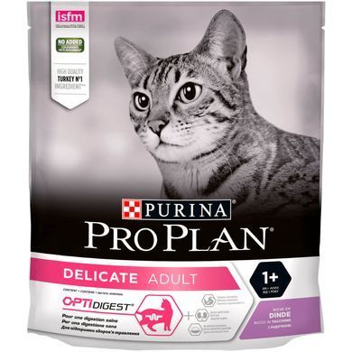 Сухий корм PRO PLAN Adult 1+ Delicate Digestion для дорослих котів з чутливою травною системою, з індичкою, 400 г