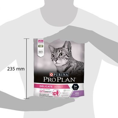 Сухий корм PRO PLAN Adult 1+ Delicate Digestion для дорослих котів з чутливою травною системою, з індичкою, 400 г