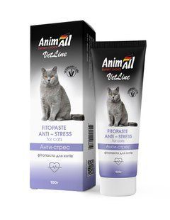 Вітаміни та добавки для котів Фітопаста AnimAll VetLine Antistress для котів, 100 г