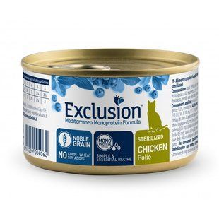 Вологий корм для стерилізованих котів Exclusion Noble Grain Cat Sterilized Chicken All Breeds, з куркою, 85 г
