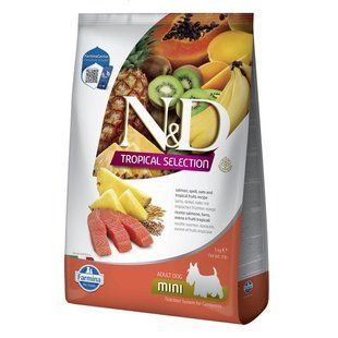 Сухий низькозерновий корм Farmina N&D Tropical Selection для дорослих собак дрібних порід з лосось і тропічними фруктами, 5 кг