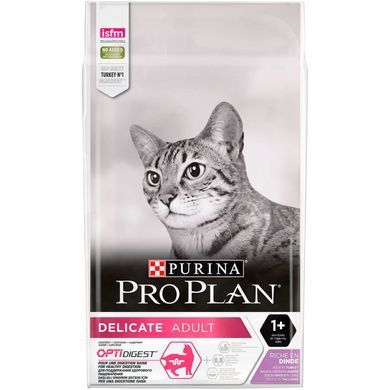 Сухий корм PRO PLAN Adult 1+ Delicate Digestion для дорослих котів з чутливою травною системою, з індичкою, 10 кг