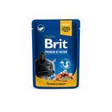 Вологий корм Brit Premium Cat Pouch для котів, з лосось і фореллю, 100 г