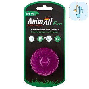 Іграшка AnimAll АnimАll Fun м'яч хвиля з пищалкою для собак, 65 мм, фіолетовий