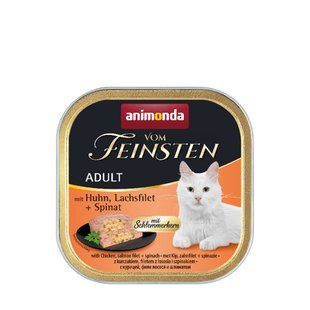 Вологий корм Animonda Vom Feinsten для котів, з куркою, лосось і шпинатом, 100 г