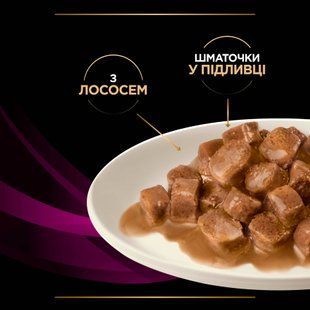 Лікувальні дієти для котів Вологий дієтичний корм PRO PLAN VETERINARY DIETS UR ST/OX Urinary для дорослих котів для розчинення та зниження утворення струвітних каменів, шматочки у підливці, з лосось, 10х85 г