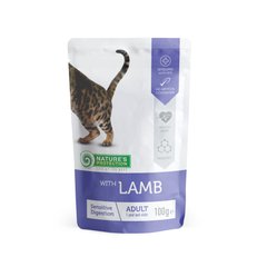 Вологий корм для дорослих котів з чутливим травленням з ягням Nature's Protection Sensitive digestion with Lamb 100 г