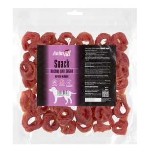 Ласощі AnimAll Snack качині кільця для собак, 500г