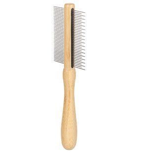 Інструменти для догляду Інструменти для догляду Гребінець Flamingo Comb Double Sided Bamboo двосторонній для шерсті собак та котів, 21х7см (523068)